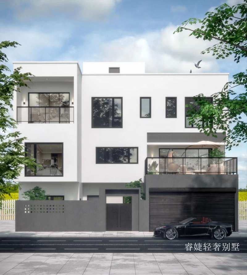 現代別墅占地145平設計圖紙帶兩種效果圖還有電梯(圖4)