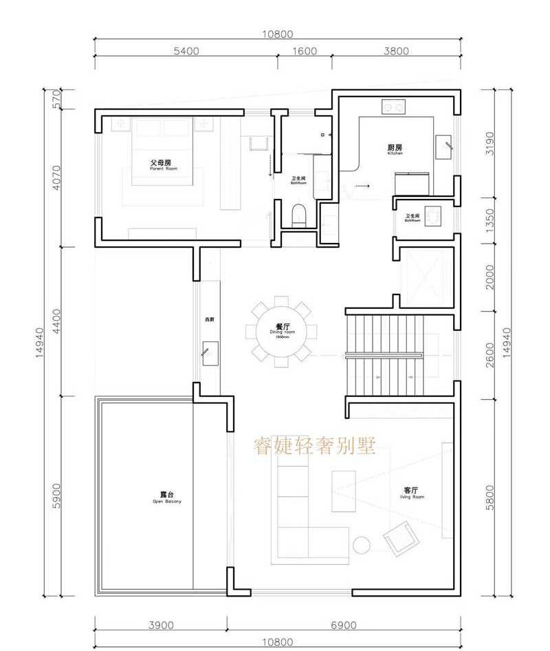 現代別墅占地145平設計圖紙帶兩種效果圖還有電梯(圖6)