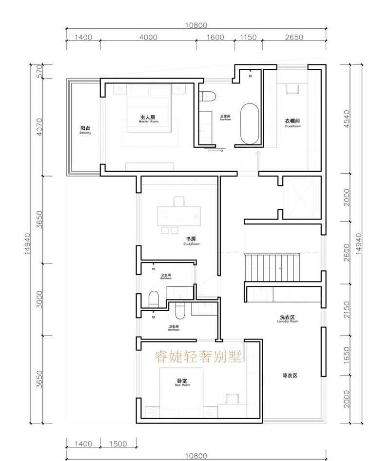 現代別墅占地145平設計圖紙帶兩種效果圖還有電梯(圖7)