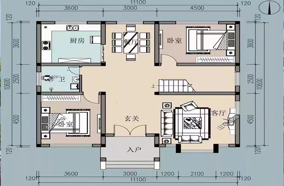 2套占地120平二層輕鋼別墅，外觀(guān)大方布局合理，30多萬(wàn)就能建！(圖2)